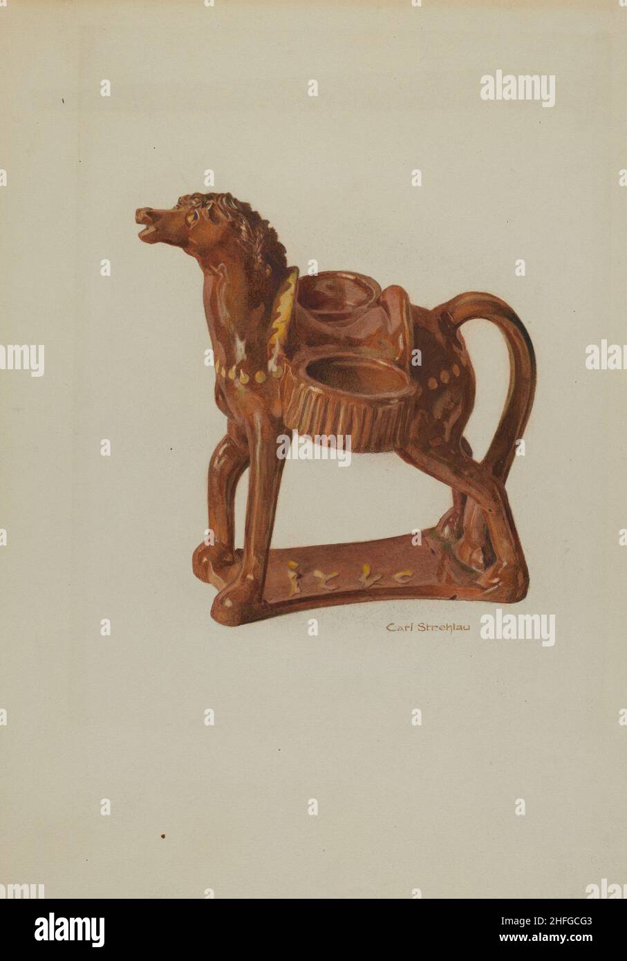 Pa. German Ceramic Horse, c.1938. Banque D'Images