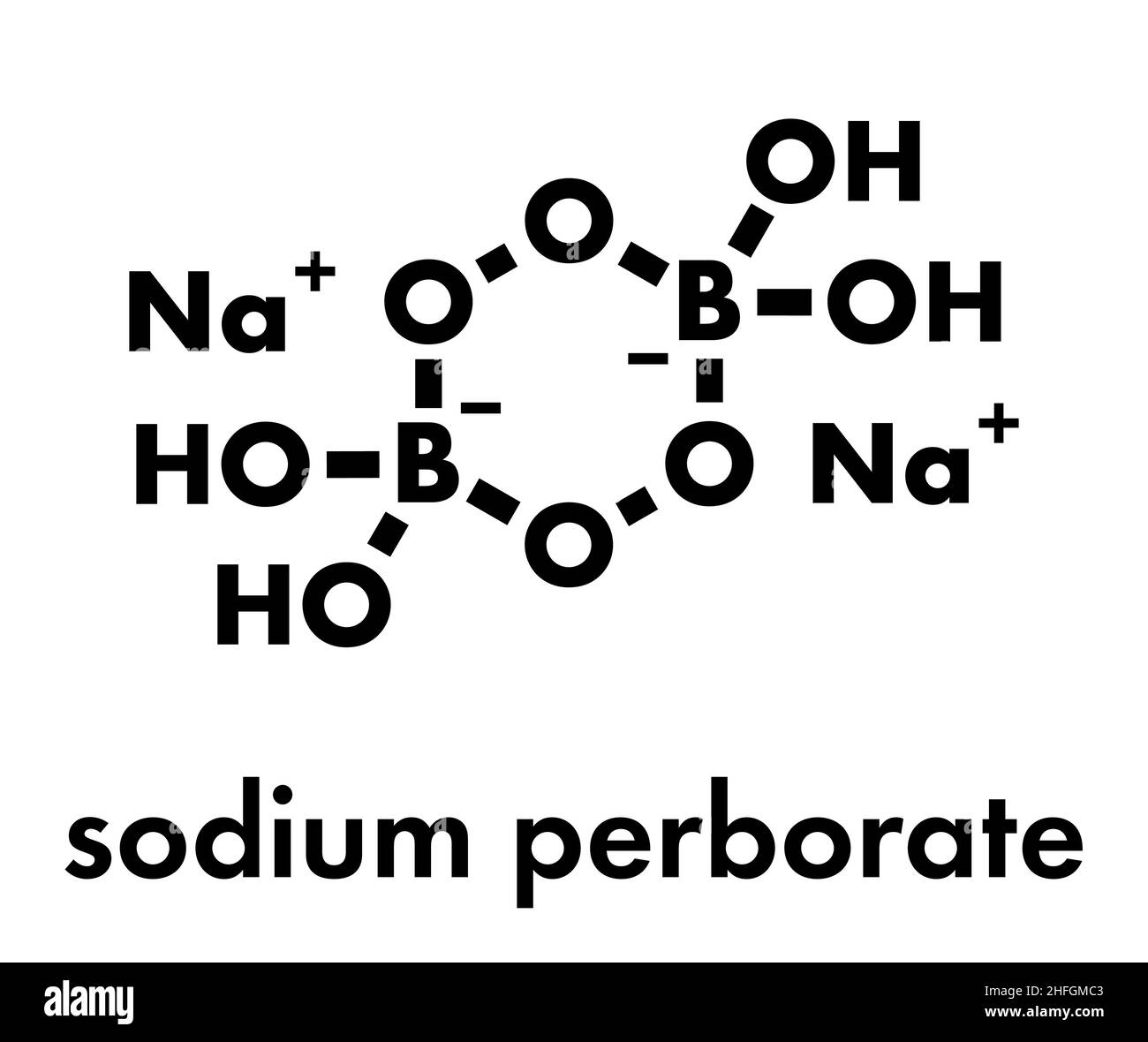 Structure chimique du perborate de sodium Banque d'images vectorielles ...
