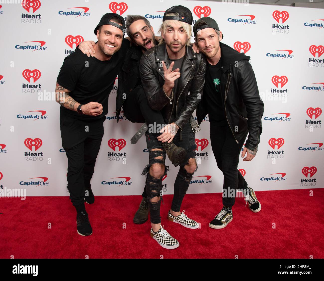 15 janvier 2022, Inglewood, Caliofrnia, États-Unis: (G-D) Rian Dawson, Jack Barakat, Alex Gaskarth, et Zack Merrick de tous les temps Low assistent à iHeartRadio Alter EGO présenté par Capital One.(Credit image: © Billy Bennight/ZUMA Press Wire) Banque D'Images