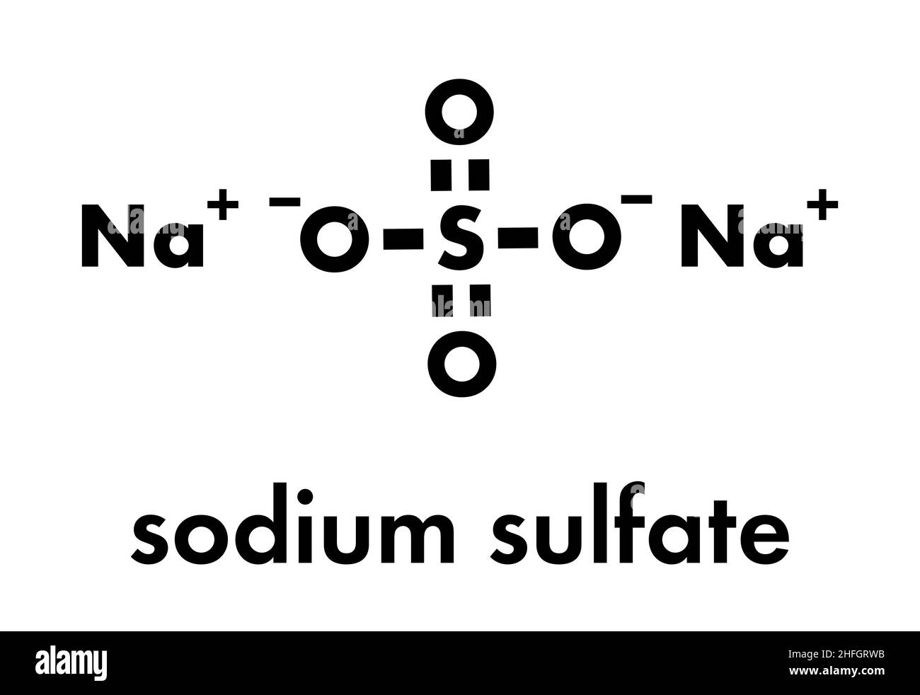 Structure chimique du sulfate de sodium Banque de photographies et d’images à haute résolution