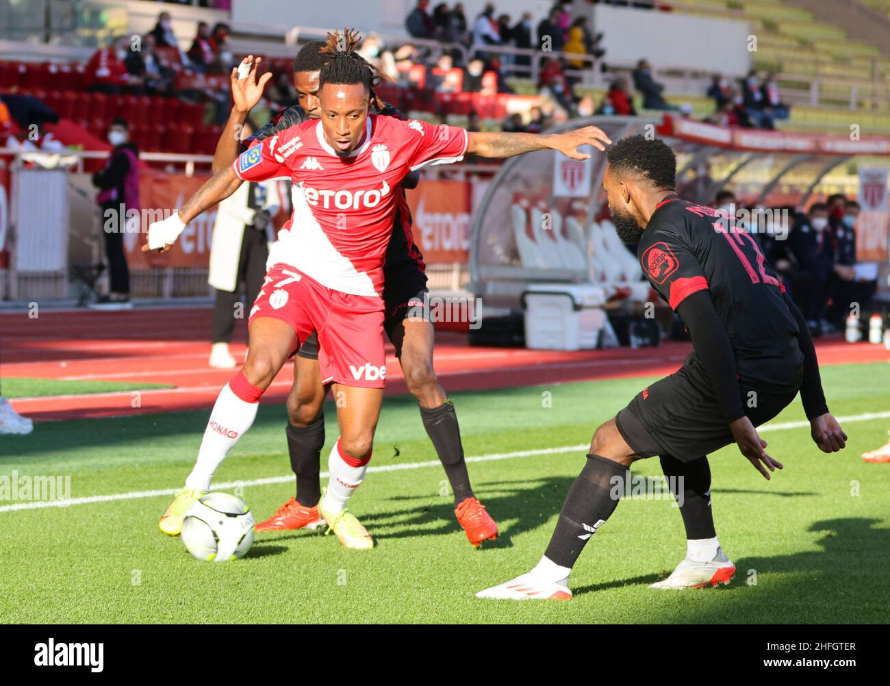 Monaco, Monaco.16th janvier 2022.Monaco, Monte Carlo - 16 janvier 2022 : COMME Monaco - Clermont foot 63 (J21, L1) avec Gelson Martins et d'autres.Fussball, football, Ligue 1.Mandoga Media Allemagne crédit: dpa/Alay Live News Banque D'Images