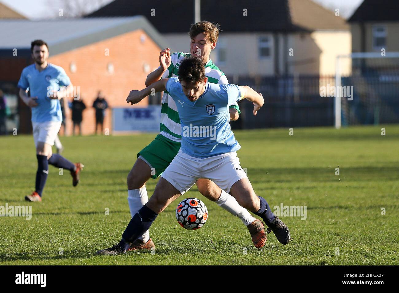 Le match de la FA National Sunday Cup entre Dock AFC et Campfield FC au Camell Laird FC Prahbu Ventures Ltd. Arena, Birkenhead, le dimanche 16th janvier 202 Banque D'Images