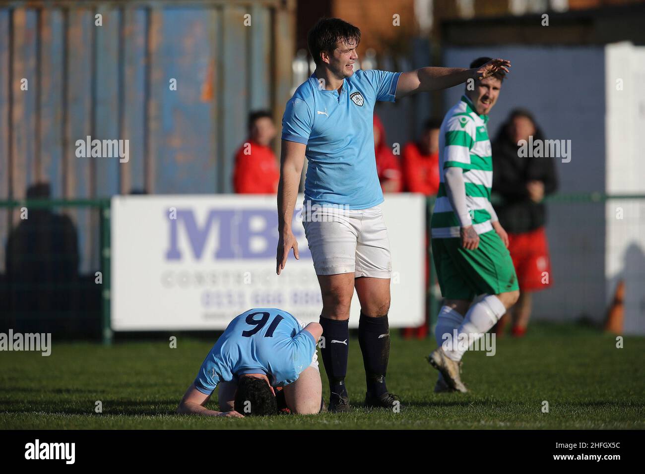 Le match de la FA National Sunday Cup entre Dock AFC et Campfield FC au Camell Laird FC Prahbu Ventures Ltd. Arena, Birkenhead, le dimanche 16th janvier 202 Banque D'Images