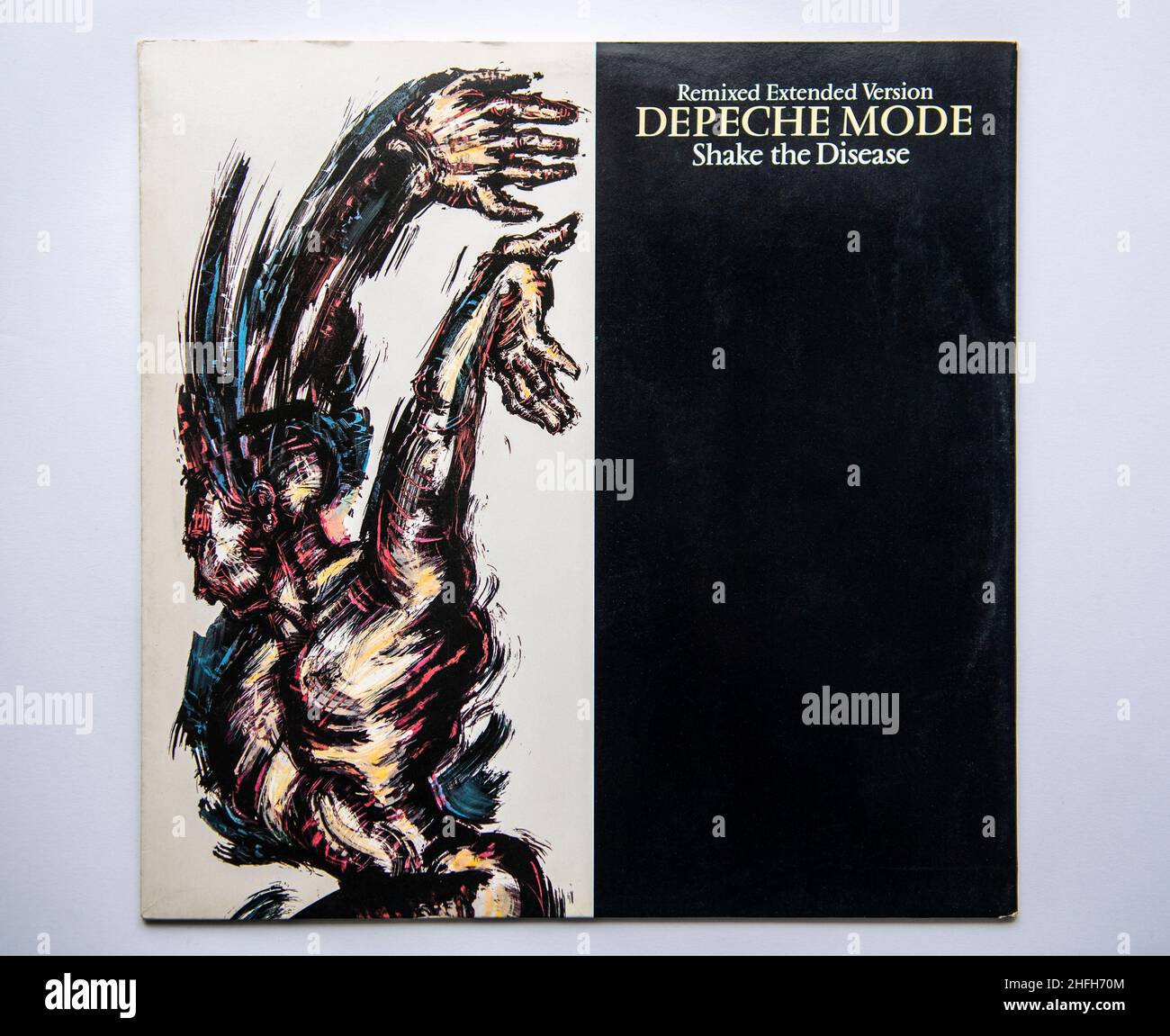 Couverture de l'image de la version simple de 12 pouces de Shake the Disease par Depeche mode, qui a été publié en 1985 Banque D'Images