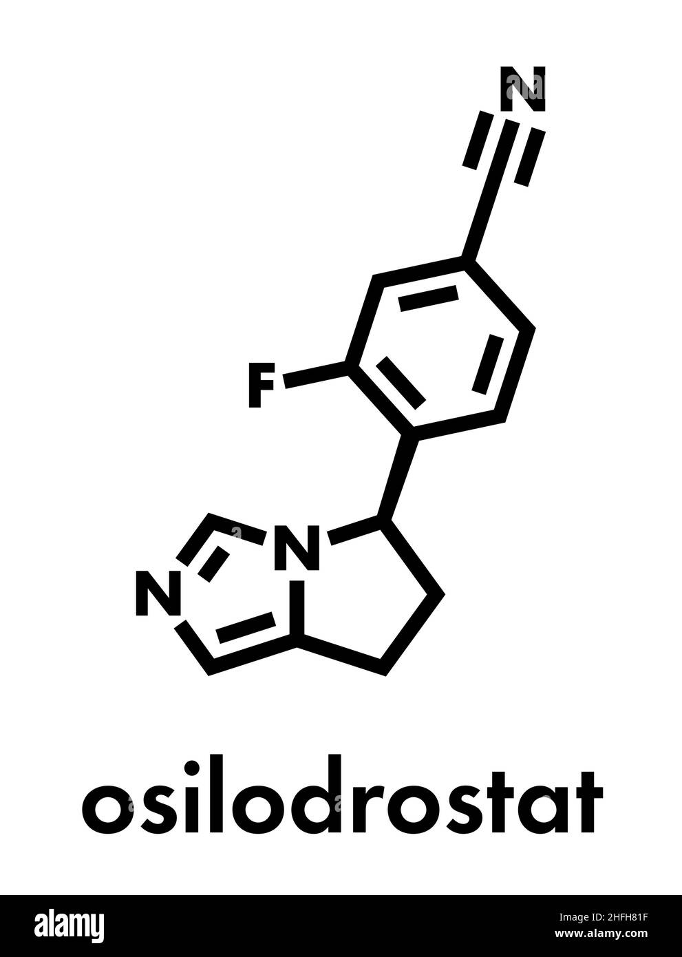 Molécule médicamenteuse du syndrome d'Osilodrostat Cushing. Formule squelettique. Illustration de Vecteur