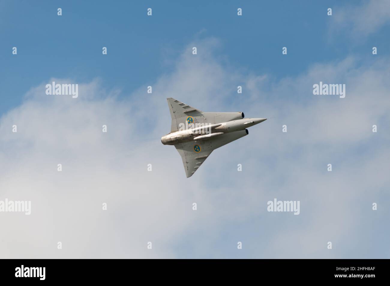 Göteborg, Suède - août 29 2010: Saab 35 Draken avion de chasse supersonique de l'armée de l'air suédoise Banque D'Images