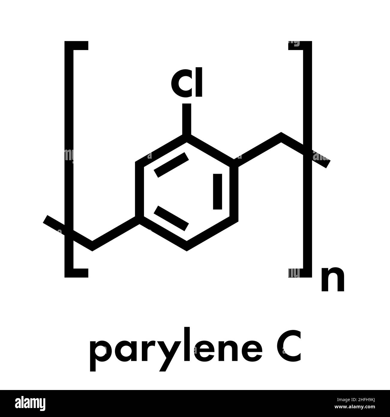 Le parylène C polymère, la structure chimique. Formule topologique. Illustration de Vecteur