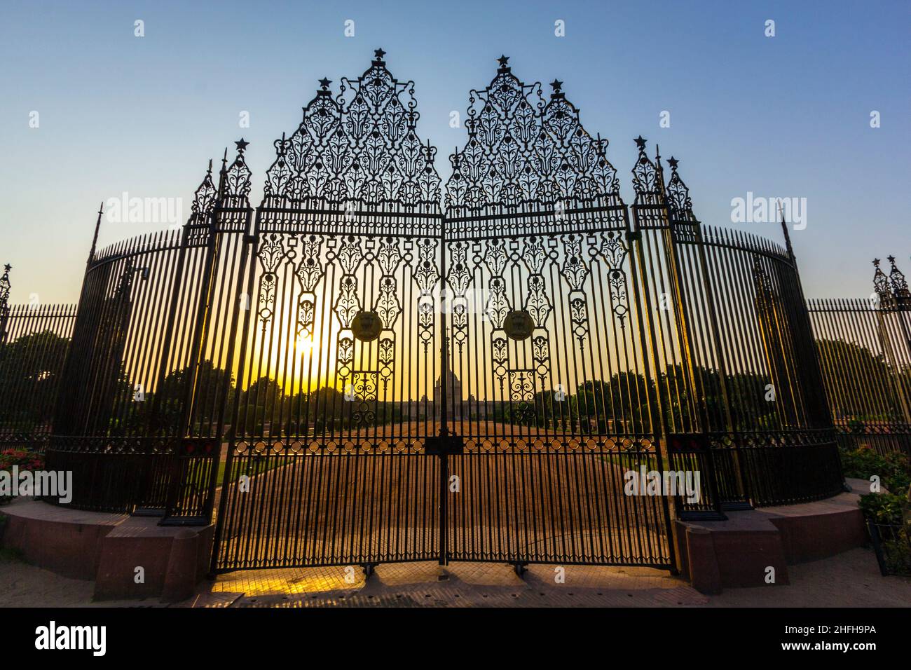 porte fermée du parlement indien Banque D'Images