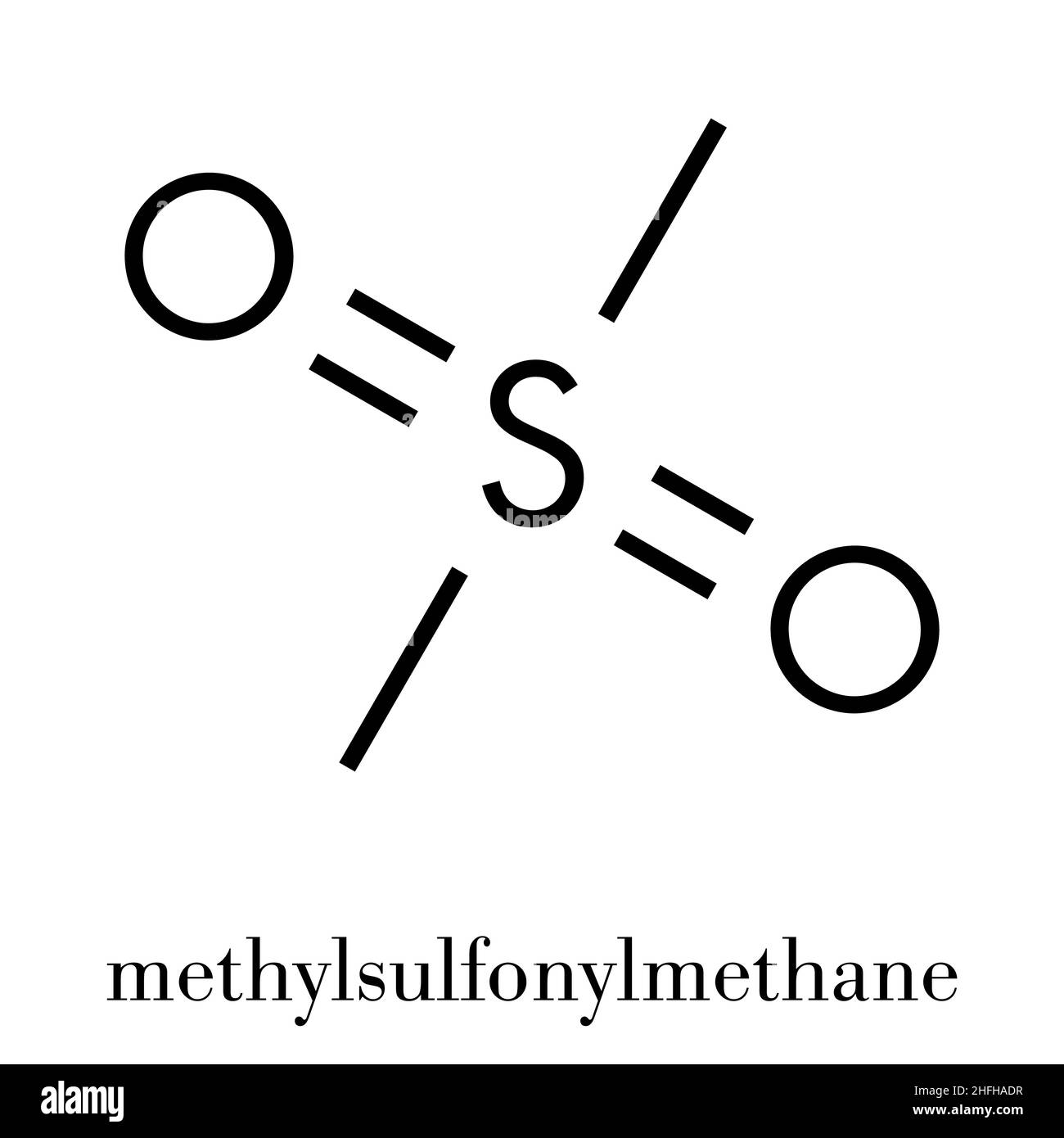 Molécule de supplément alimentaire de méthylsulfonylméthane (MSM), structure chimique Formule squelette. Illustration de Vecteur