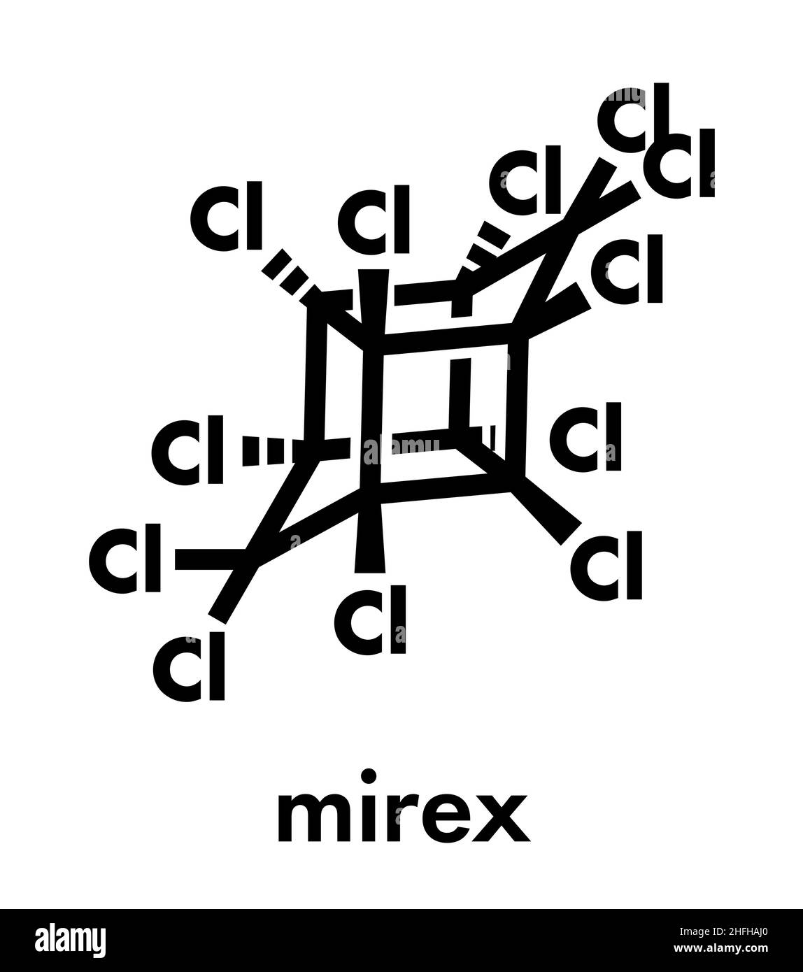 Molécule insecticide Mirex. Formule topologique. Illustration de Vecteur