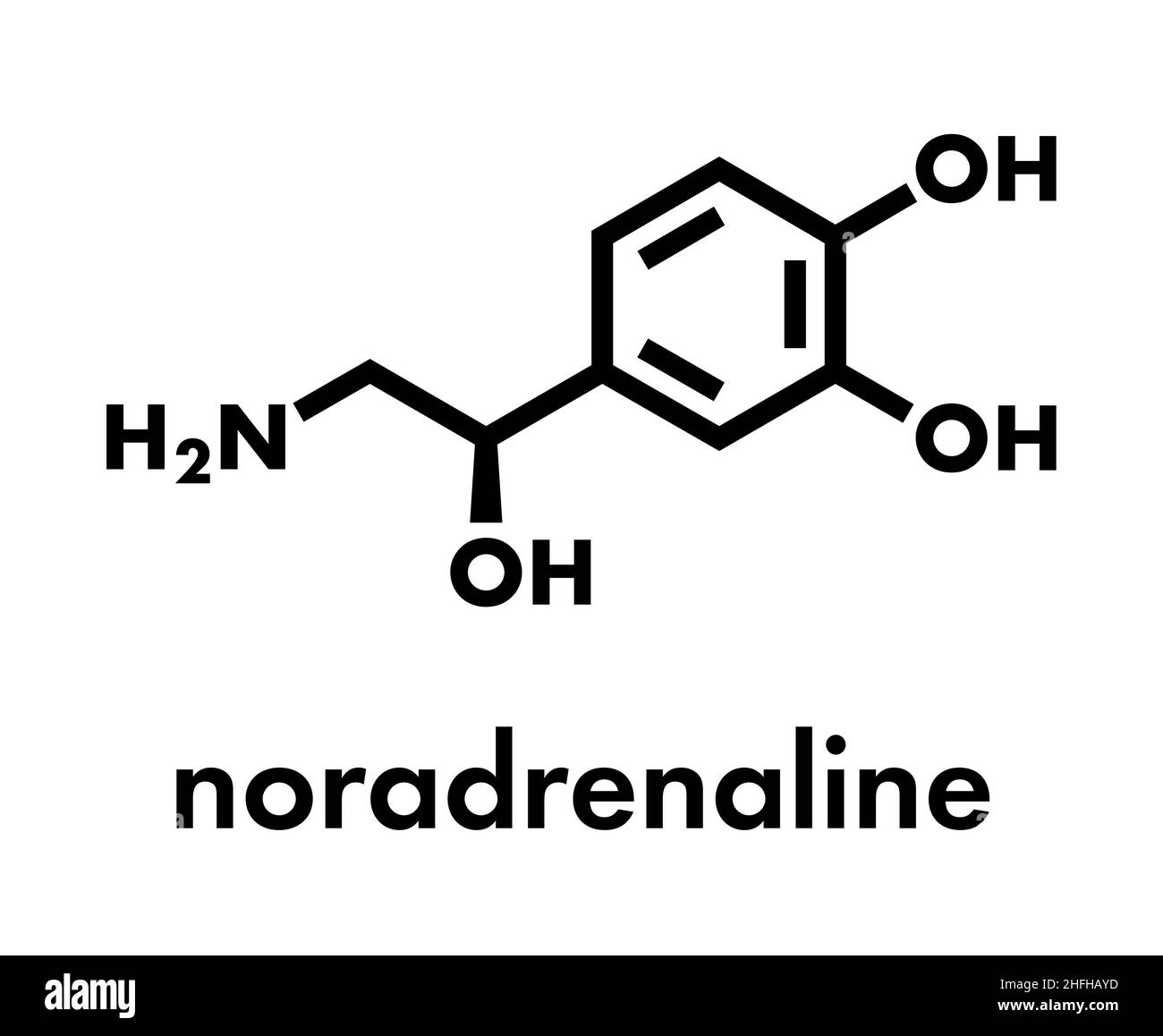 La norépinéphrine, norepi) et hormone neurotransmetteur molécule