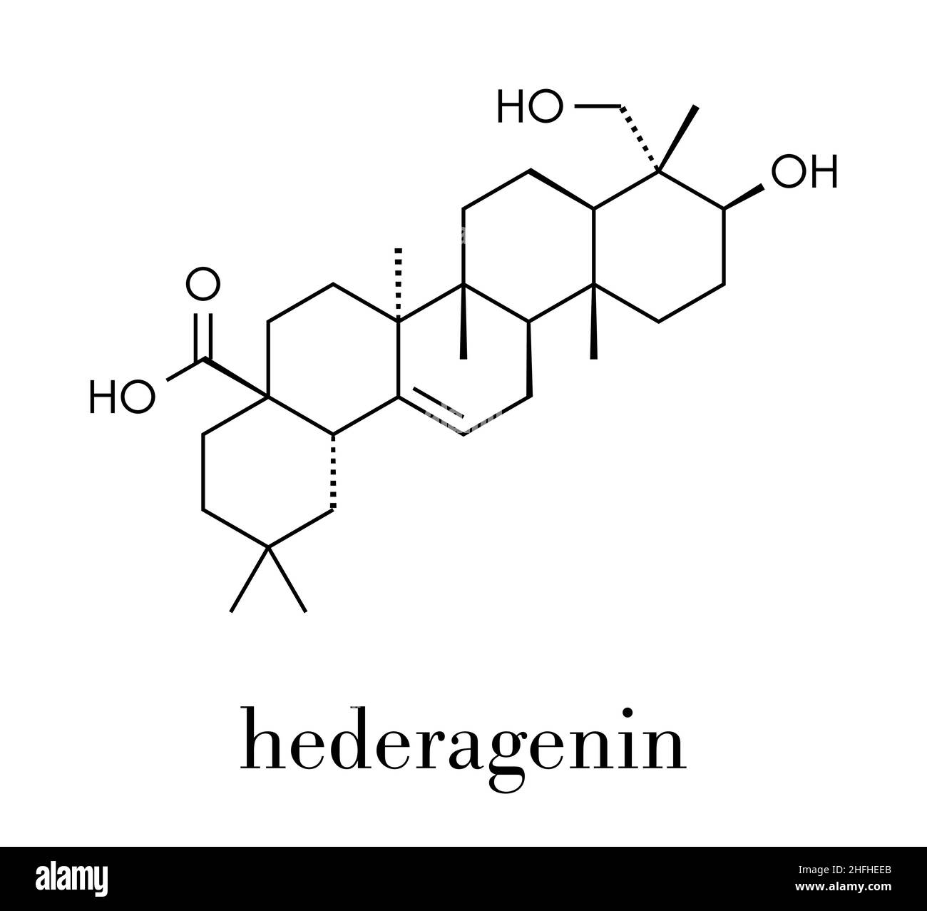 Hederagenin lierre molécule. Formule topologique. Illustration de Vecteur