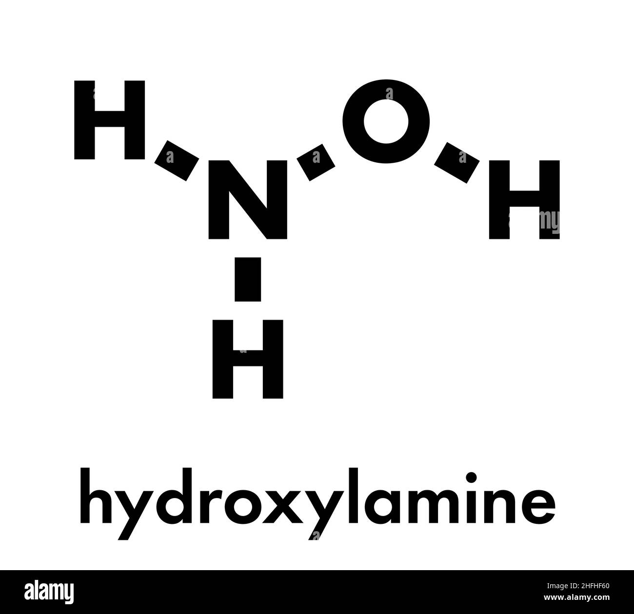 Molécule d'hydroxylamine. Formule topologique. Illustration de Vecteur