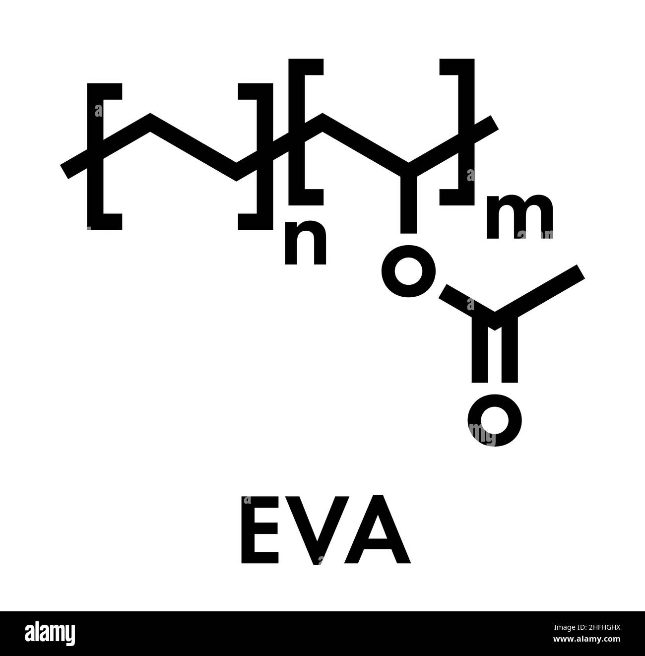 L'éthylène-acétate de vinyle (EVA), la structure chimique. Formule topologique. Illustration de Vecteur