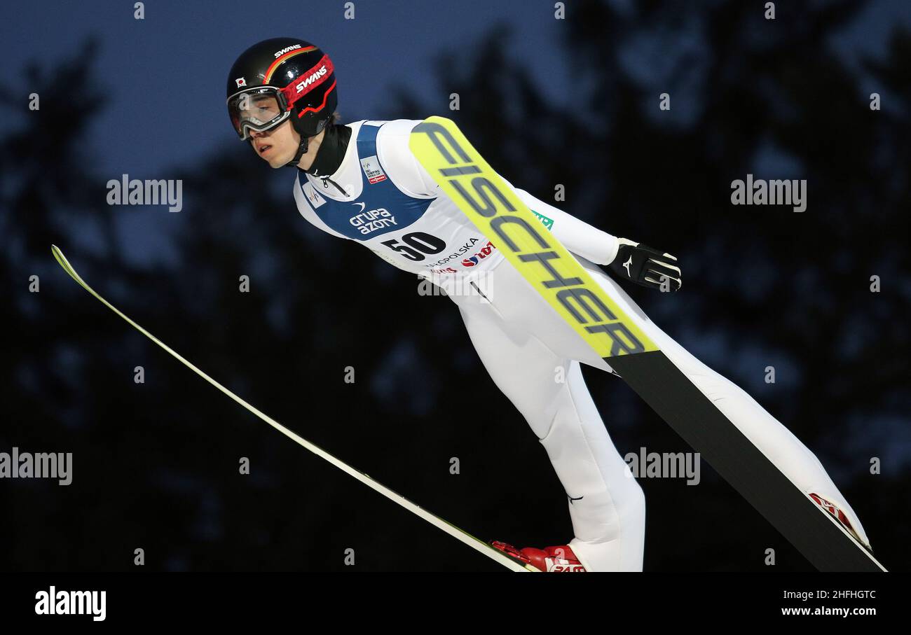Zakopane, Pologne.16th janvier 2022.Naoki Nakamura lors de la compétition individuelle de la coupe du monde de saut à ski FIS à Zakopane.Crédit : SOPA Images Limited/Alamy Live News Banque D'Images