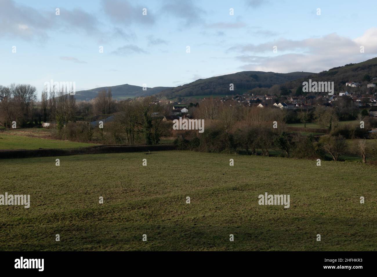 Crook Peak depuis Axbridge, Somerset Banque D'Images