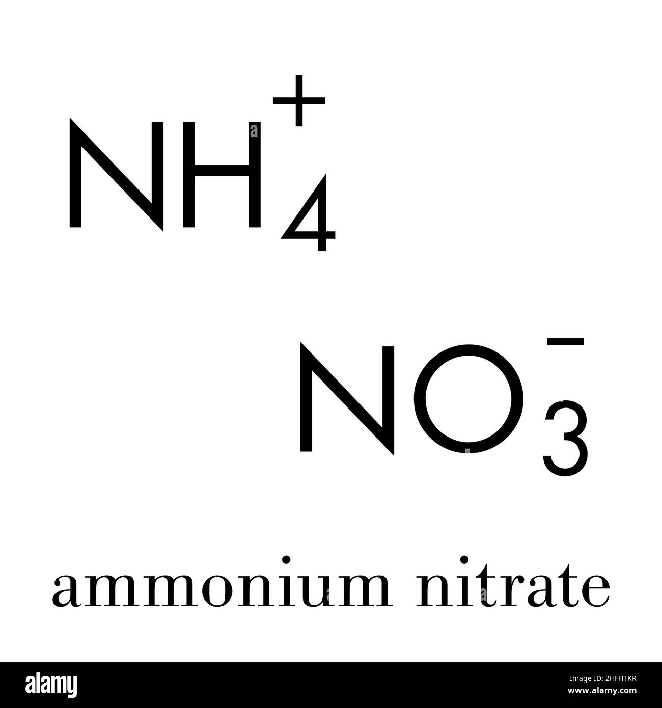 Nitrate d'ammonium, de structure chimique. Formule topologique. Illustration de Vecteur