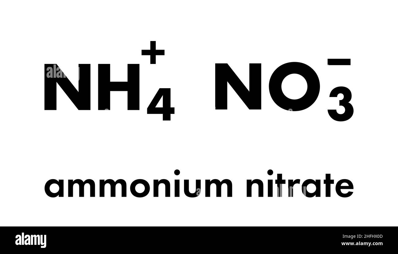 Nitrate d'ammonium, de structure chimique. Formule topologique. Illustration de Vecteur
