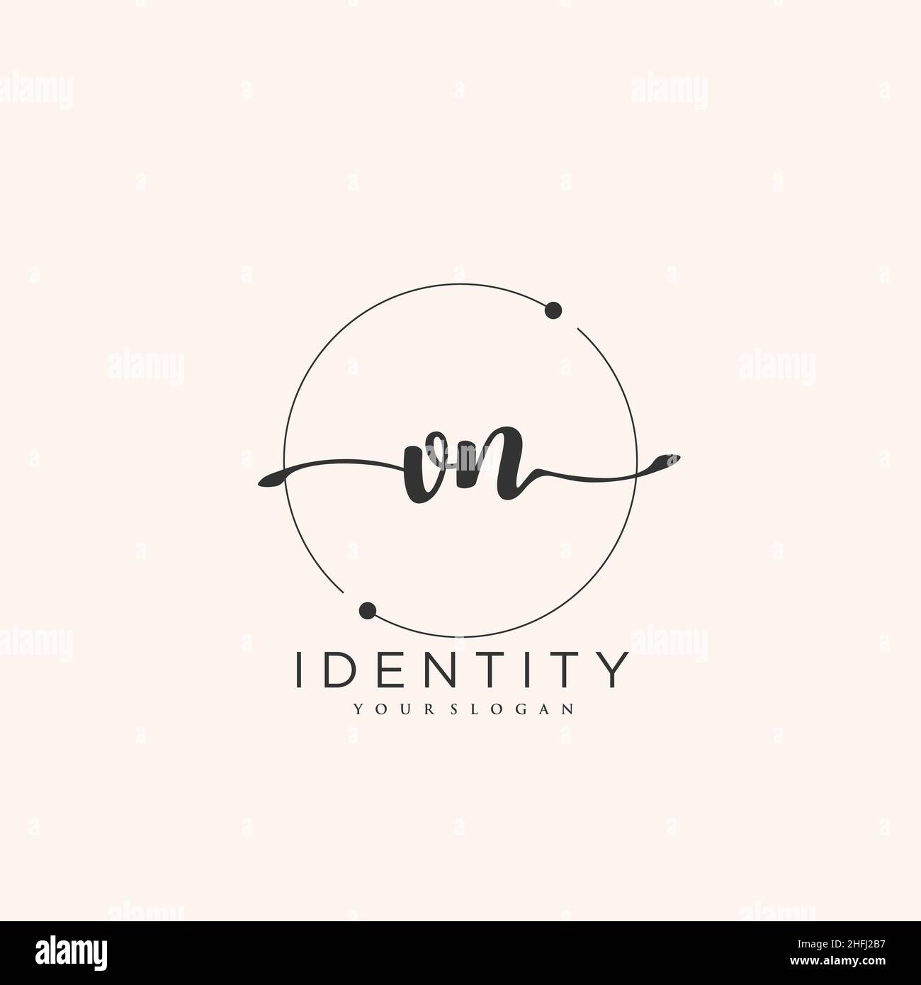 VN Handwriting logo vector art de la signature initiale, mariage, mode, bijoux, boutique,floral et botanique avec modèle créatif pour n'importe quelle entreprise Illustration de Vecteur
