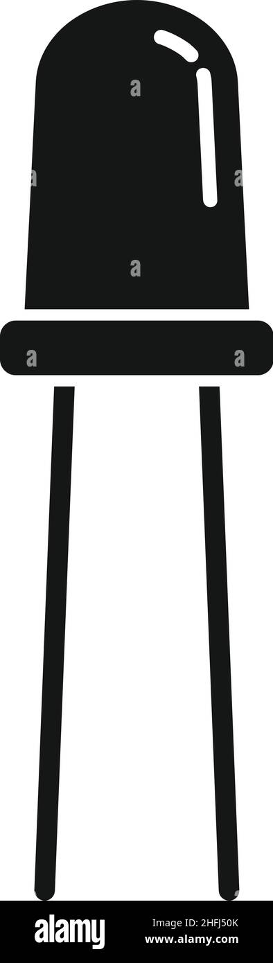 Icône de diode de puissance vecteur simple.Voyant LED.Zener de composant Illustration de Vecteur