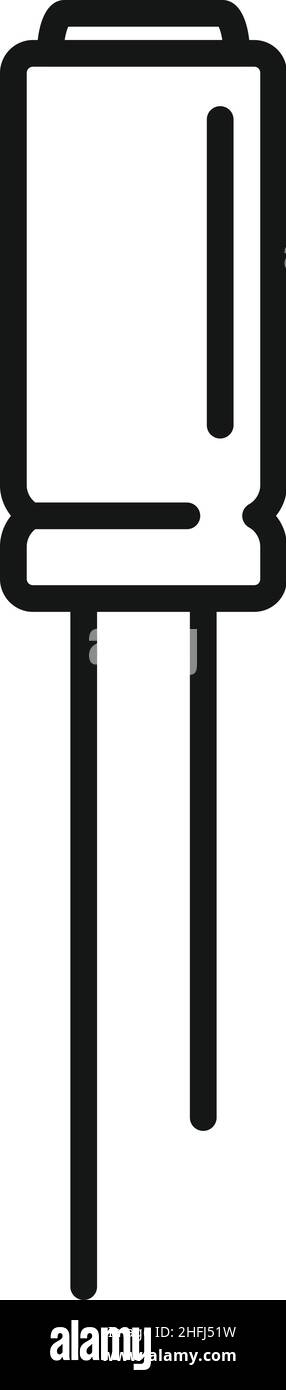 Vecteur de contour d'icône de diode d'alarme.Composant d'ampoule.Diode de puissance Illustration de Vecteur