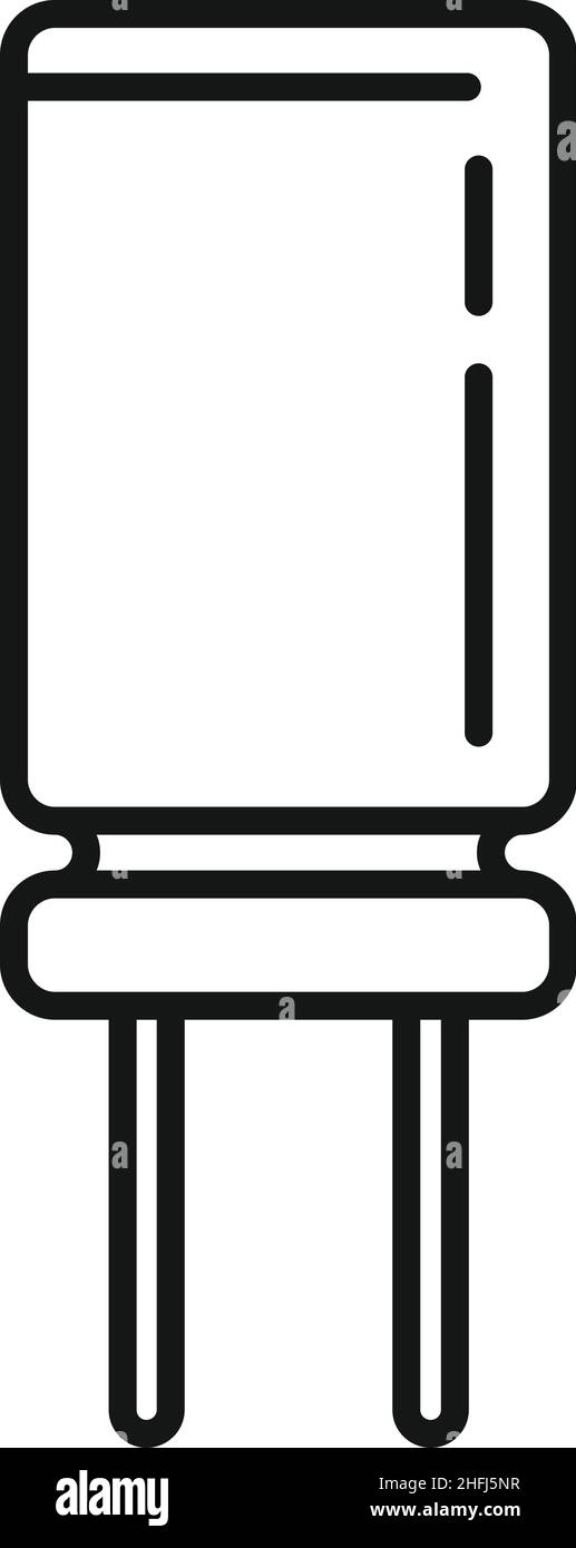 Vecteur de contour de l'icône de condensateur de puissance.Résistance de composant.Circuit électronique Illustration de Vecteur