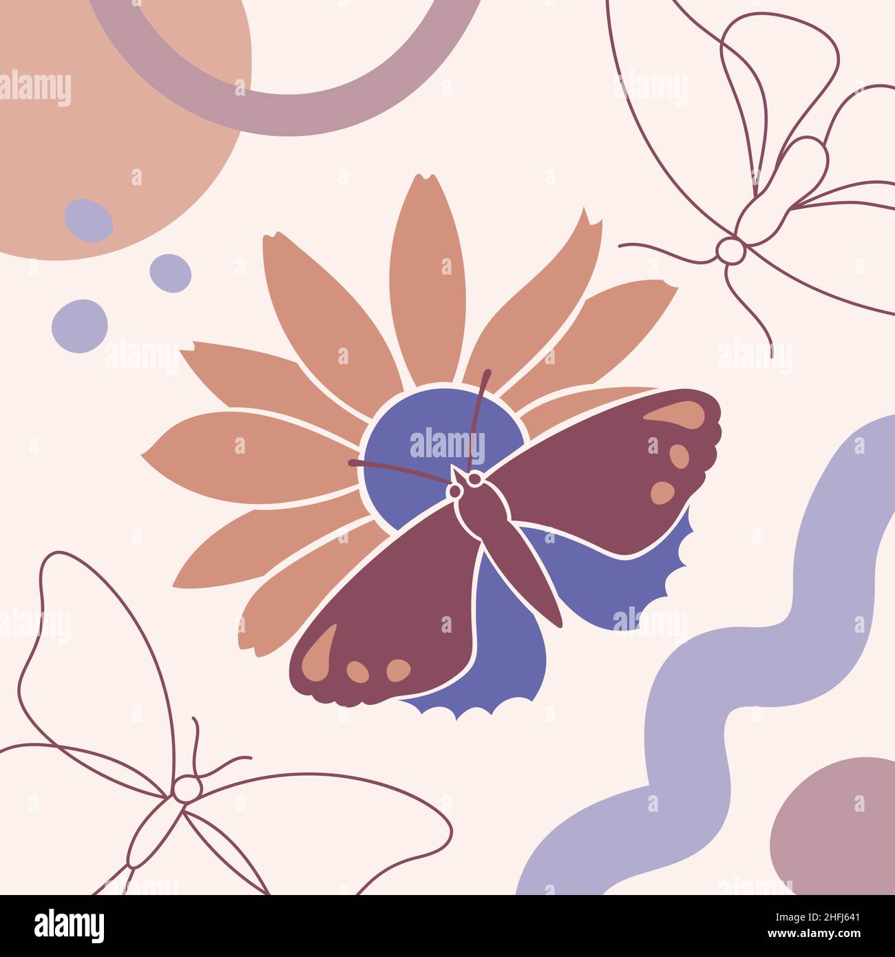 Arrière-plan dans une ligne moderne et un style d'art plat Illustration de Vecteur