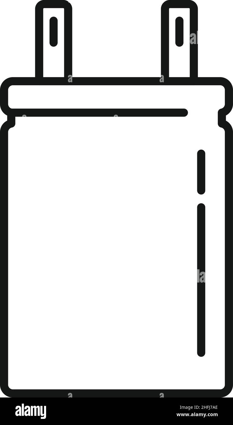Vecteur de contour d'icône de condensateur à semi-conducteur.Composant électrique.Résistance du circuit Illustration de Vecteur