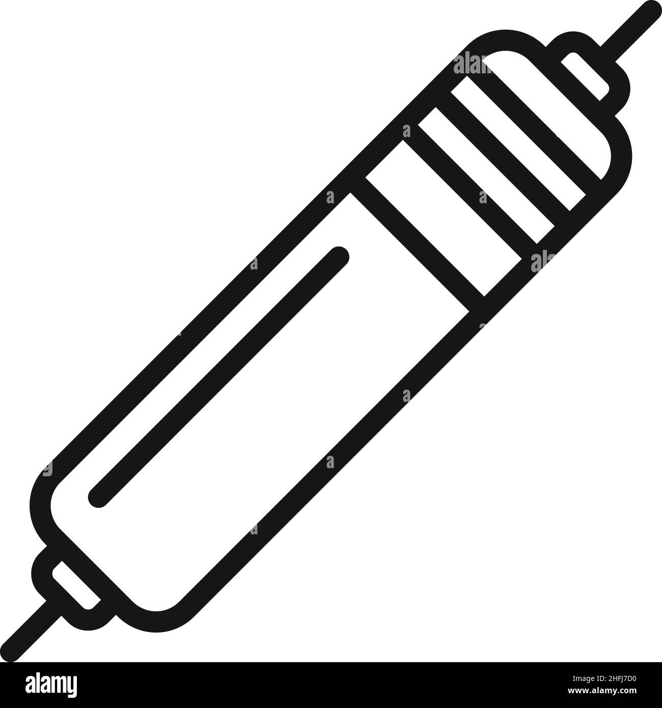 Vecteur de contour d'icône de condensateur électronique.Résistance de composant.Résistance du circuit Illustration de Vecteur