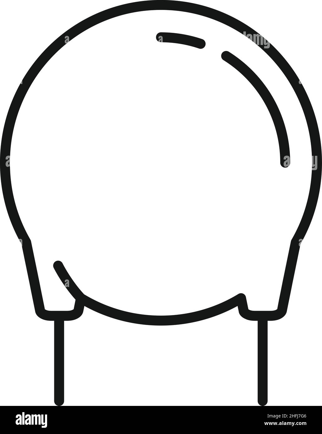 Vecteur de contour de l'icône de condensateur de fusible.Circuit de résistance.Diode à puce Illustration de Vecteur