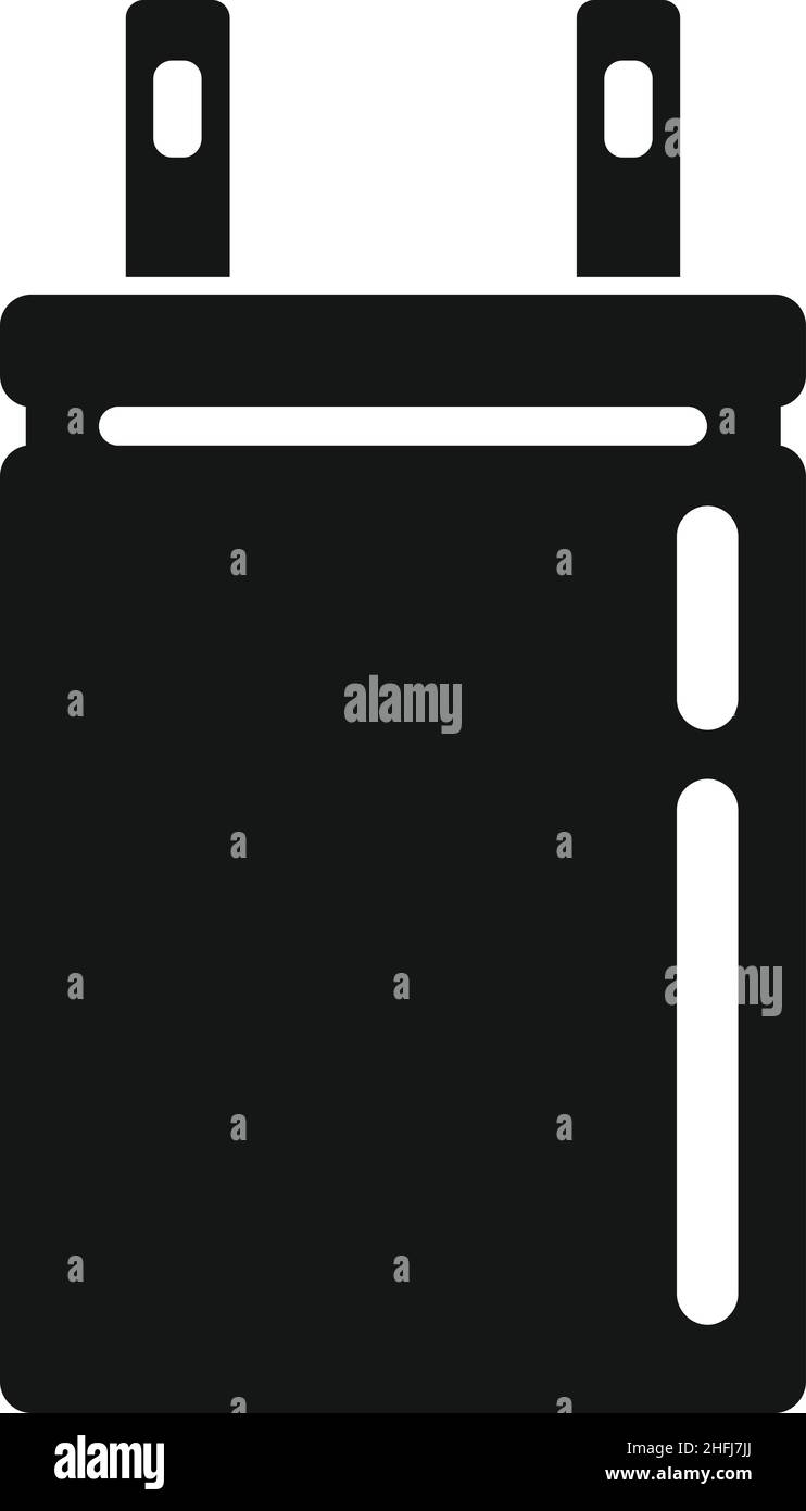 Icône de condensateur semi-conducteur vecteur simple.Composant électrique.Résistance du circuit Illustration de Vecteur