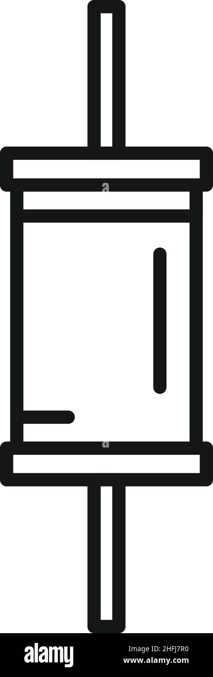 Vecteur de contour d'icône de diode de détecteur.Ampoule LED.Diode de puissance Illustration de Vecteur