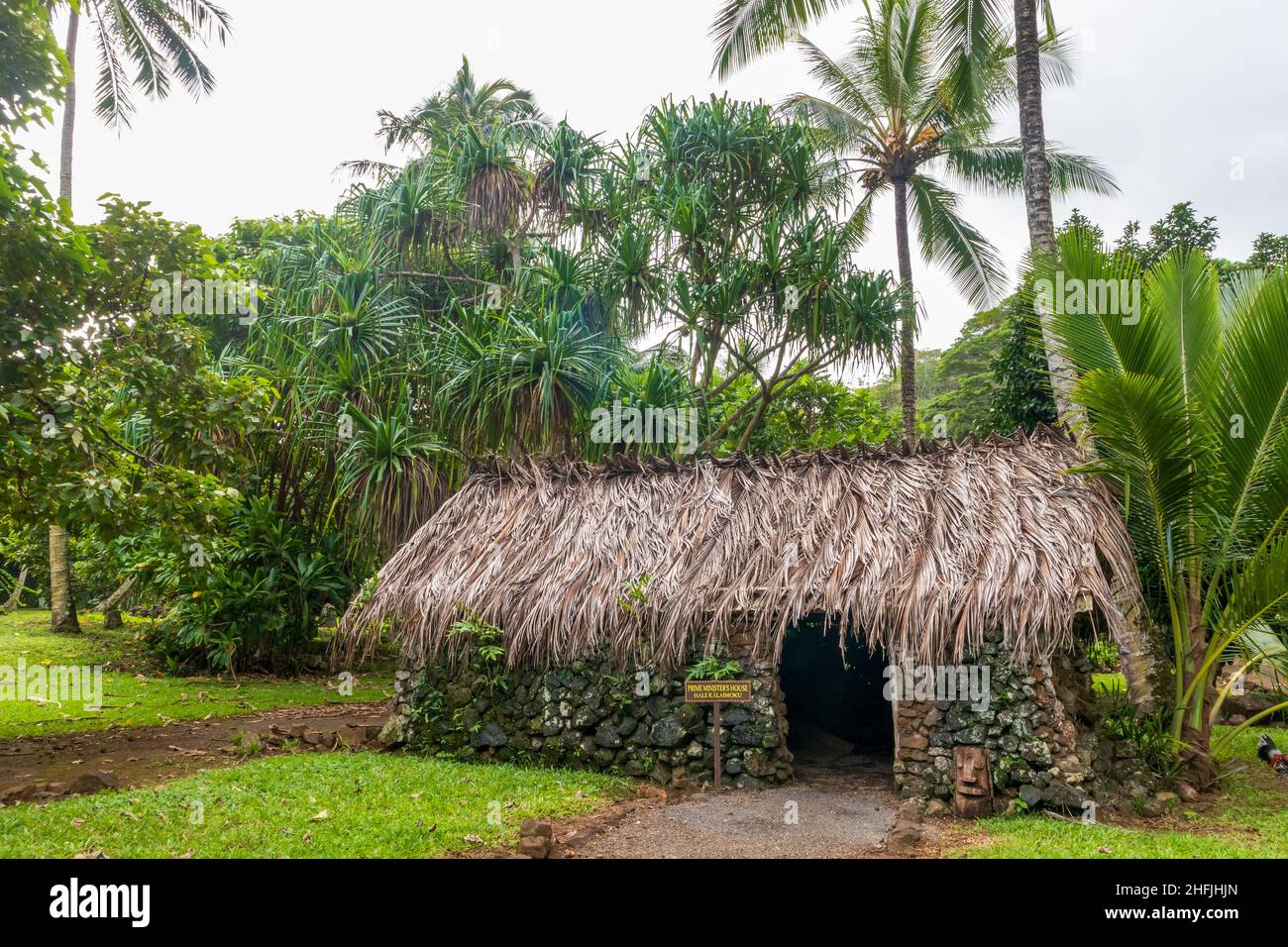 Kauai, Hawaï - 9 décembre 2021 : village hawaïen de Kamokila sur le banc de la rivière Wailua sur l'île de Kauai, Hawaï Banque D'Images