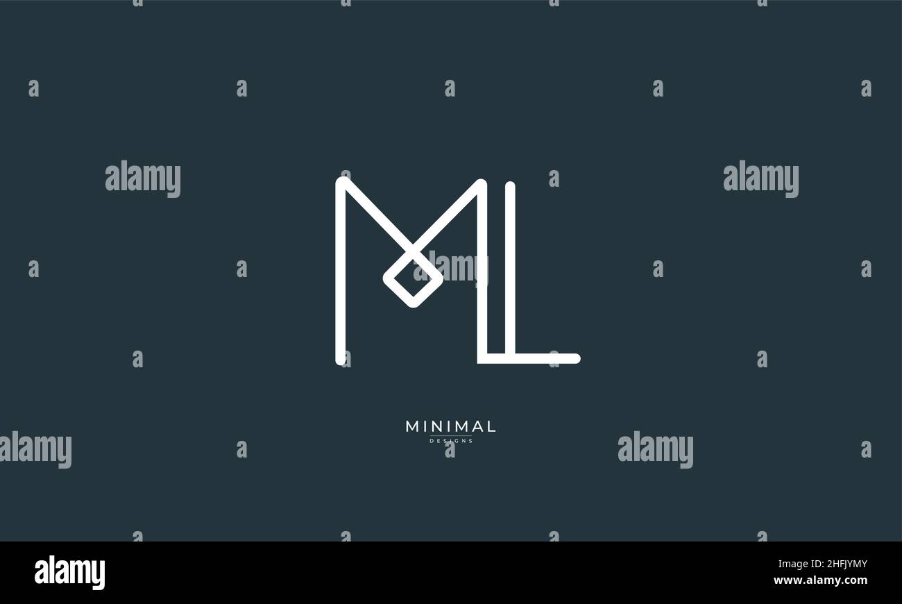 Lettre alphabétique icône logo ML Illustration de Vecteur