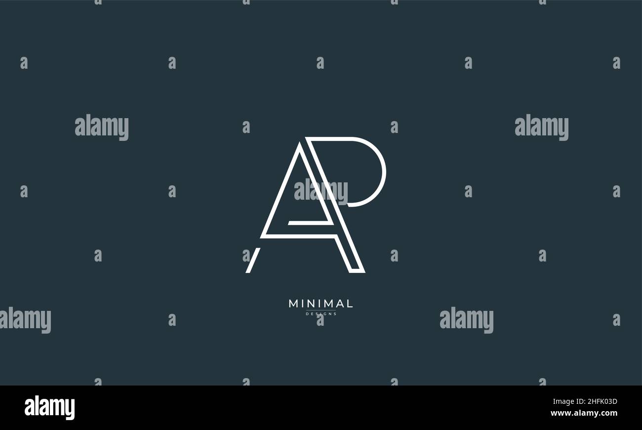 Lettre alphabétique icône logo AP Illustration de Vecteur