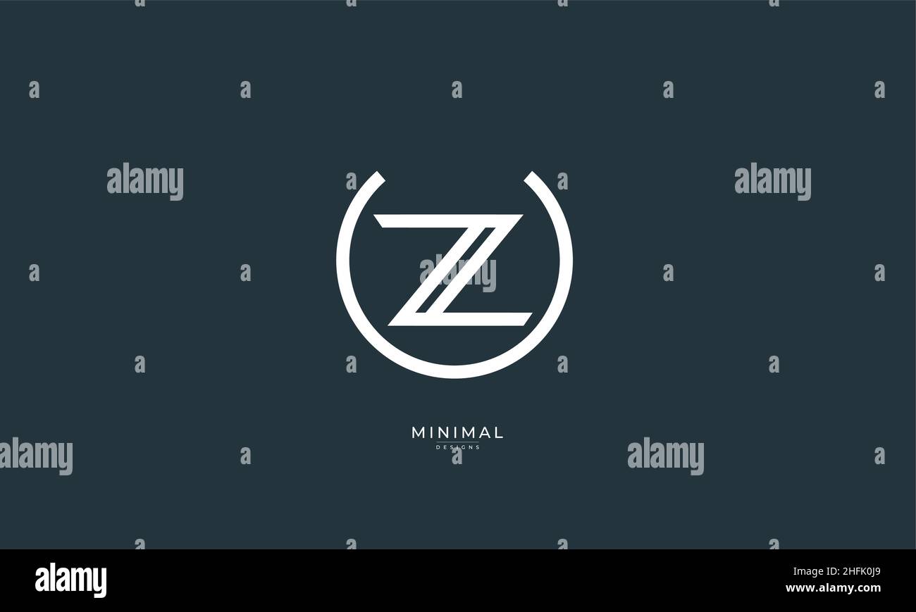 Lettre alphabétique icône logo UZ ou ZU Illustration de Vecteur
