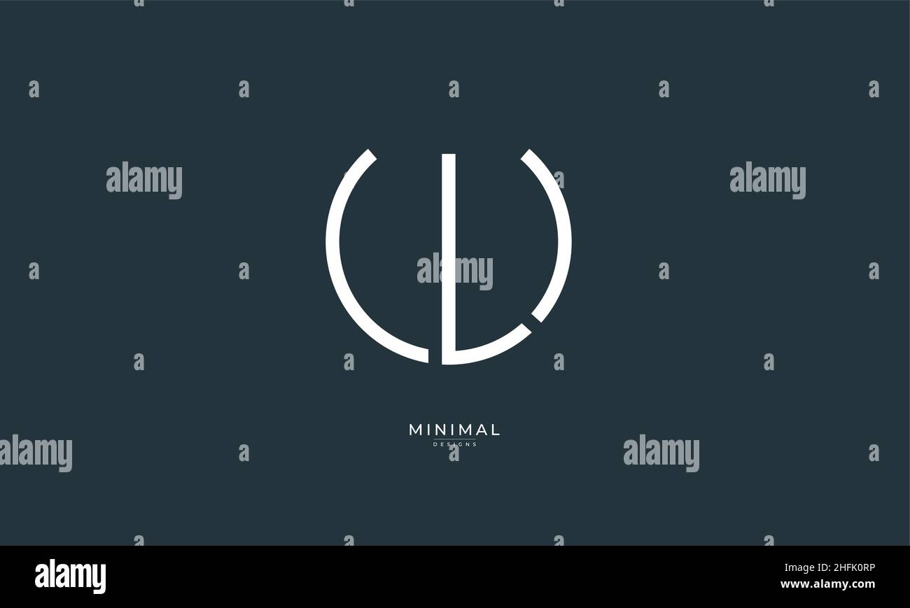 Lettre alphabétique icône logo UL ou LU Illustration de Vecteur