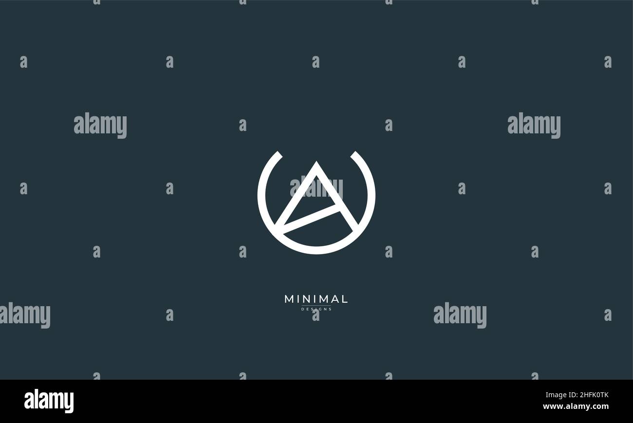 Lettre alphabétique icône logo UA ou au Illustration de Vecteur