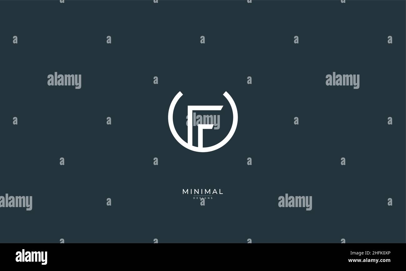 Lettre alphabétique icône logo UF ou FU Illustration de Vecteur