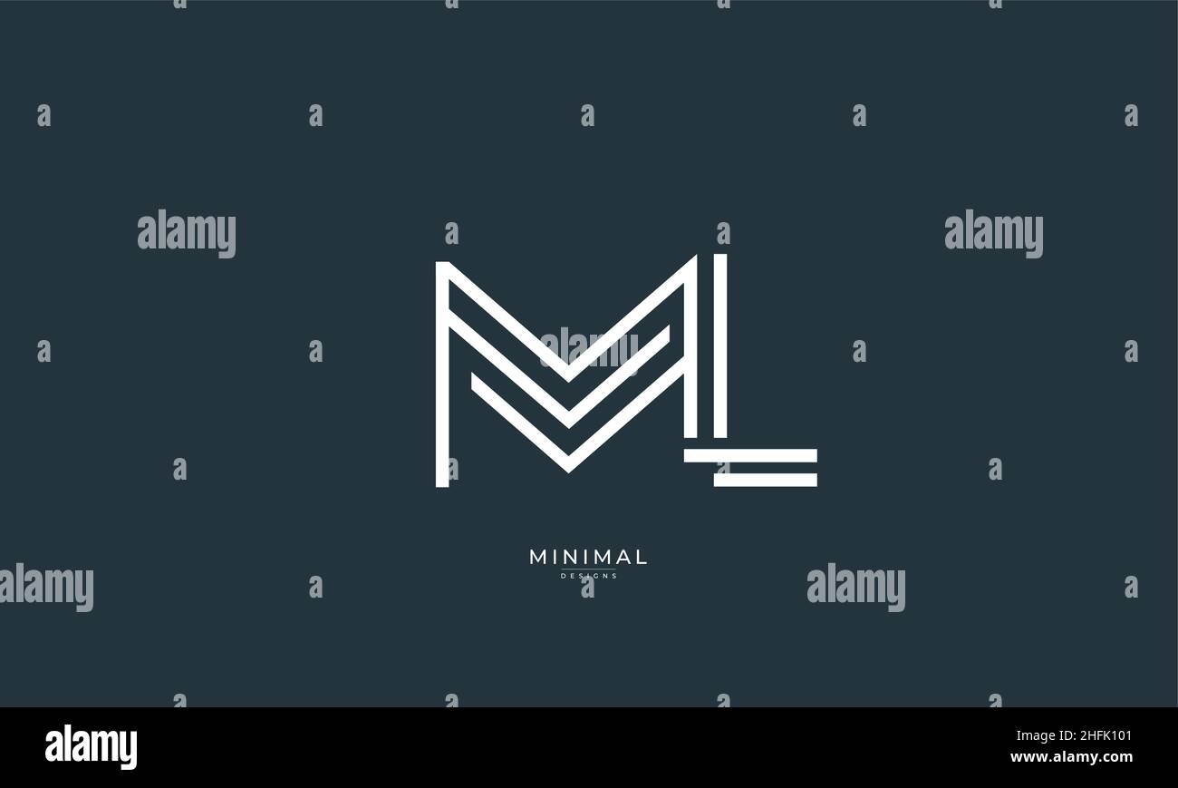 Lettre alphabétique icône logo ML Illustration de Vecteur
