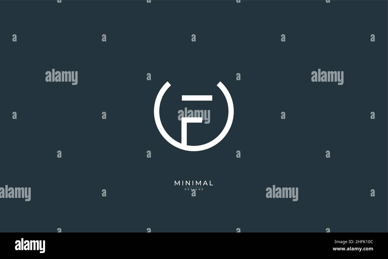Lettre alphabétique icône logo UF ou FU Illustration de Vecteur
