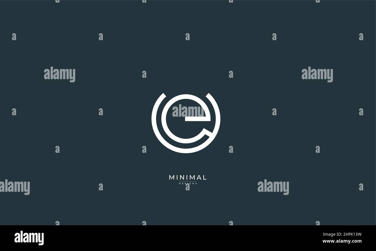 Lettre alphabet icône logo UE ou UE Illustration de Vecteur