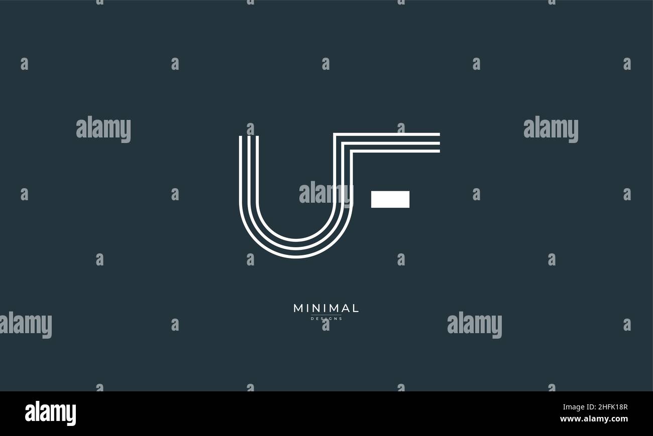 Lettre alphabétique icône logo UF Illustration de Vecteur