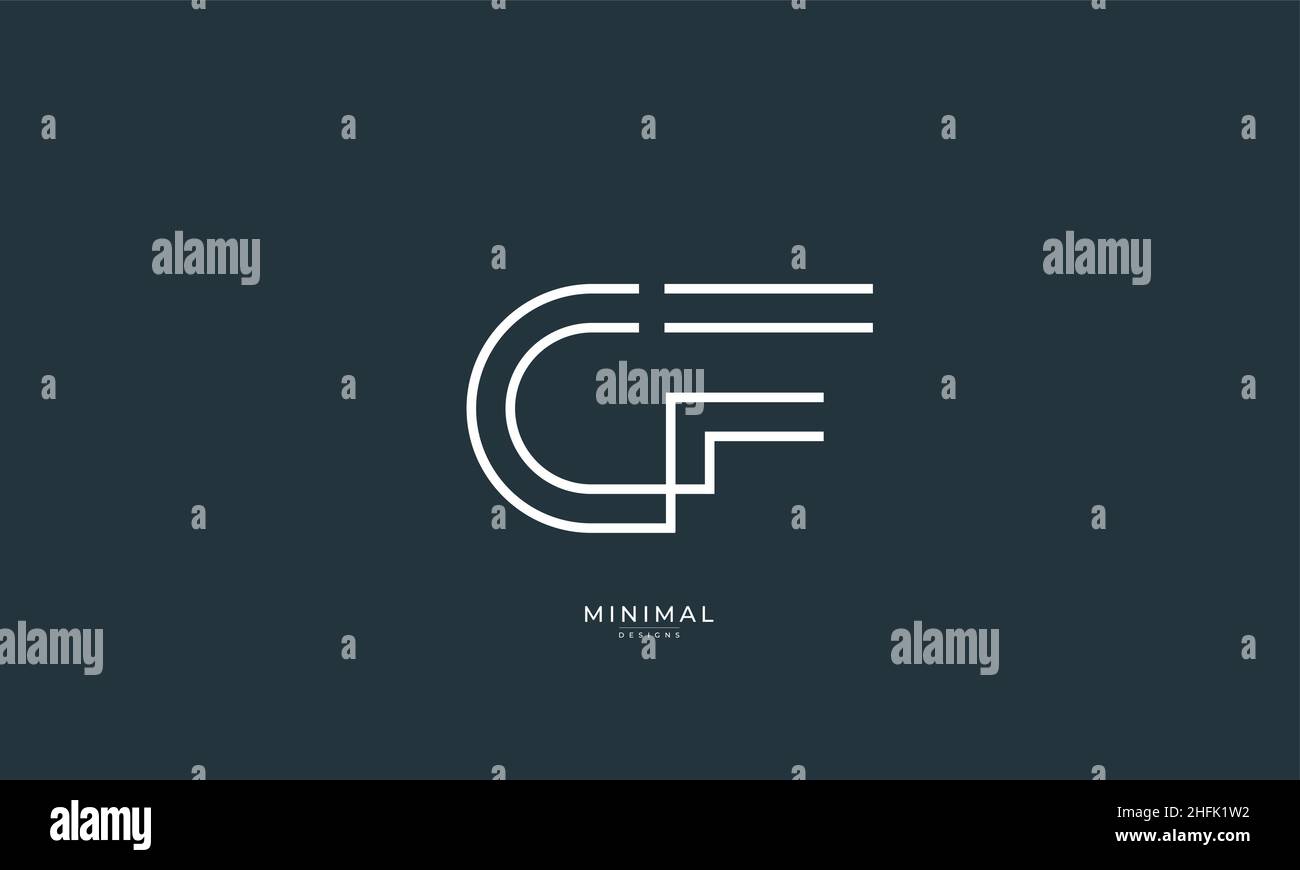 Lettre alphabétique icône logo CF Illustration de Vecteur