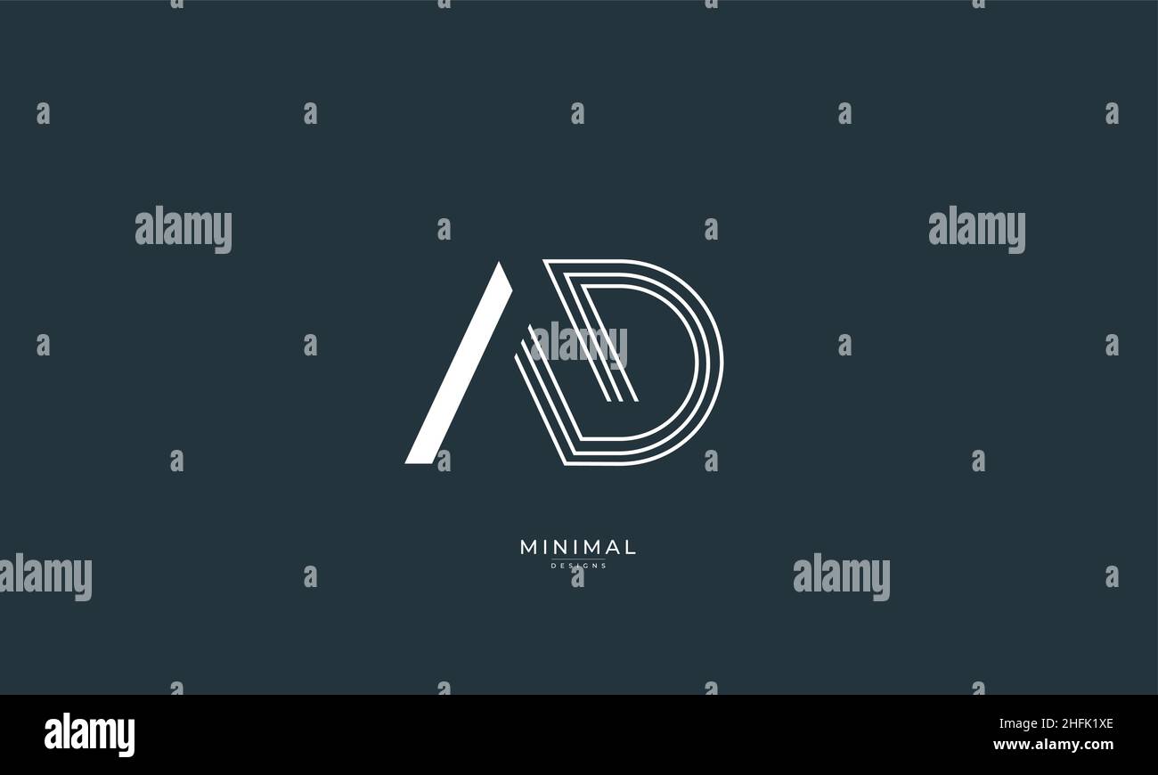 Lettre alphabétique icône logo AD Illustration de Vecteur