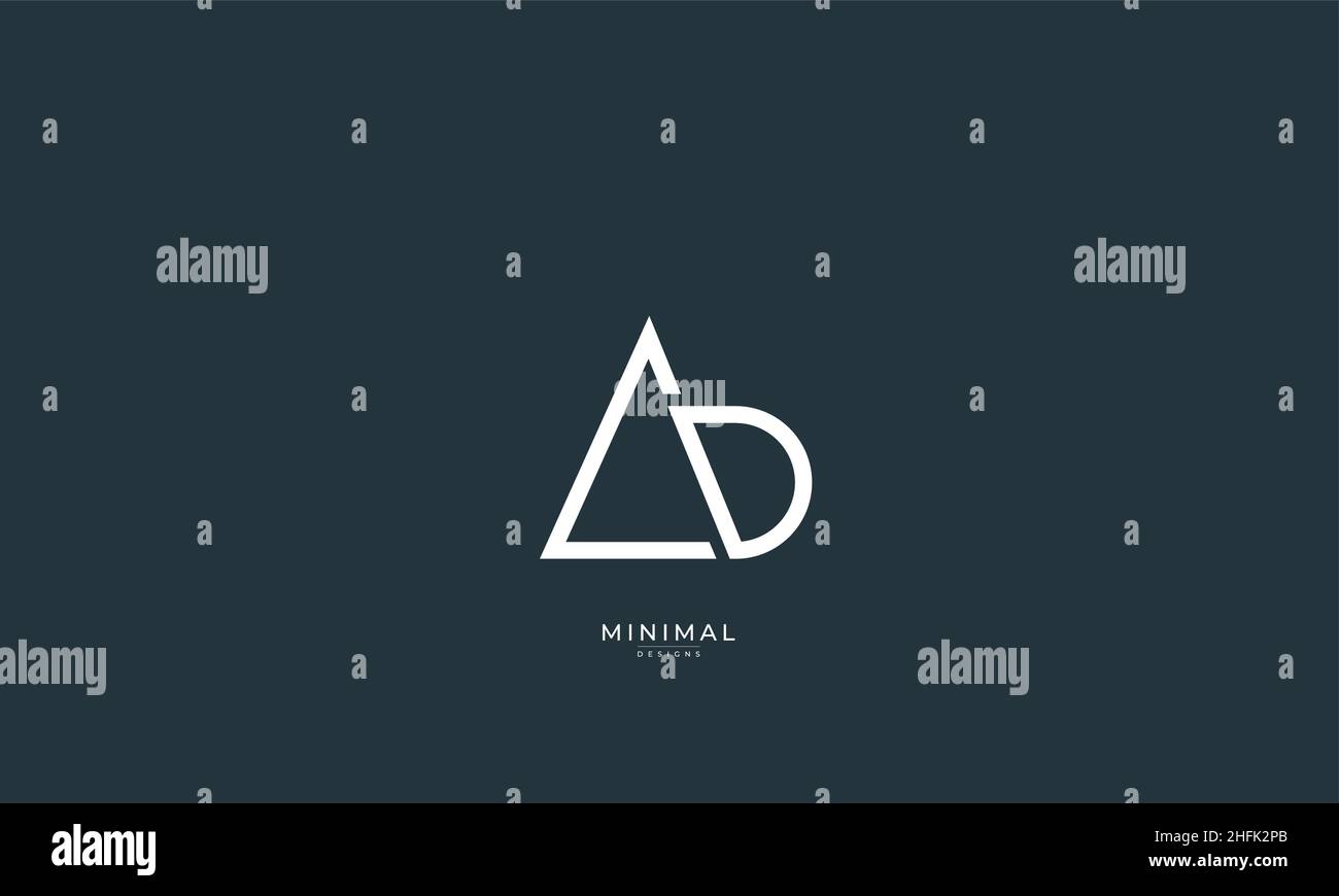 Lettre alphabétique icône logo AD Illustration de Vecteur