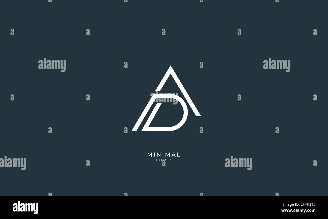 Lettre alphabétique icône logo AD Illustration de Vecteur