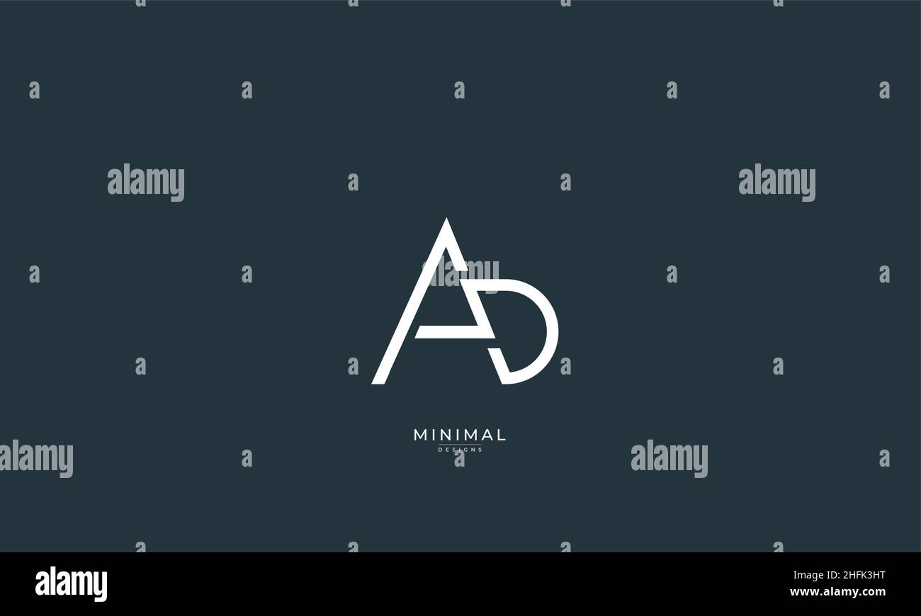 Lettre alphabétique icône logo AD Illustration de Vecteur