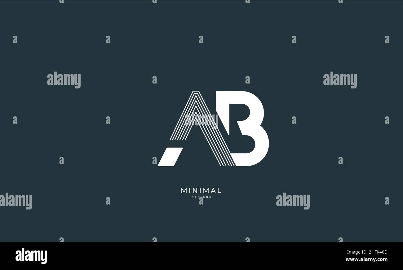 Lettre alphabétique icône logo AB Illustration de Vecteur