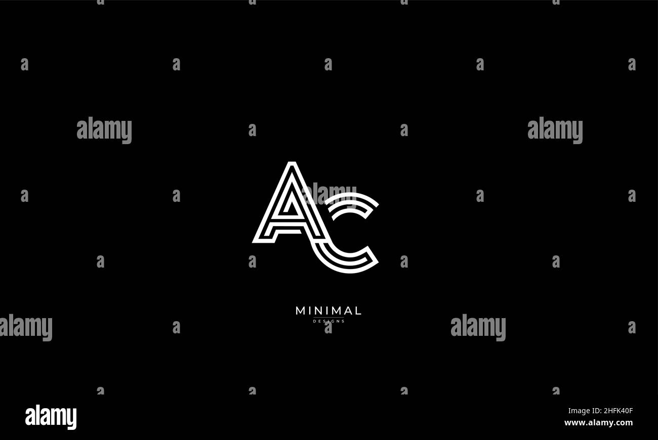 Lettre alphabétique icône logo AC Illustration de Vecteur